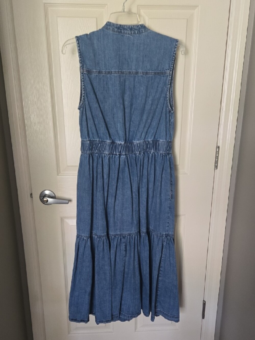 Sleeveless Denim Midi Dress - Blue - Picture 2 of 5